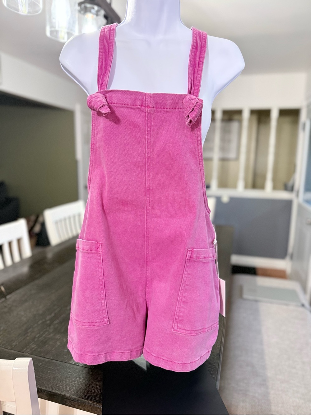 Zenana Outfitters Hot Pink Short Overalls Romper